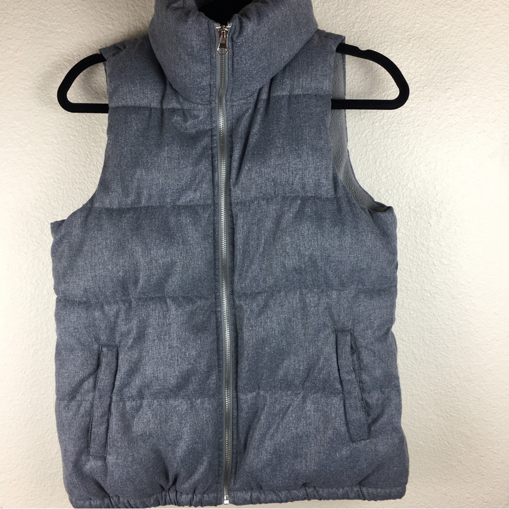 OLD NAVY Women's Gray Quilted Puffer Vest Fleece Lined Size XSmall